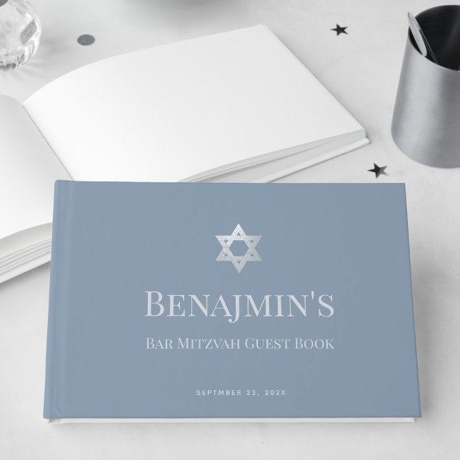 Libro De Visitas Bar Mitzvah Azul Polvoriento Estrella de David de  (Subido por el creador)