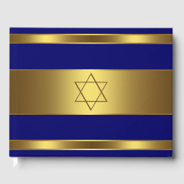 Libro De Visitas Bar Mitzvah Guest Book Royal Blue and Gold