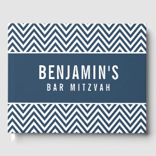 Libro De Visitas BAR MITZVAH simple bloqueo moderno negrita chevron