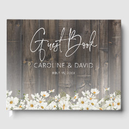 Libro De Visitas Barnwood and Daisies Rustic Wedding
