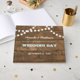 Libro De Visitas Barnwood Lights Aqua Boda Guest Book
