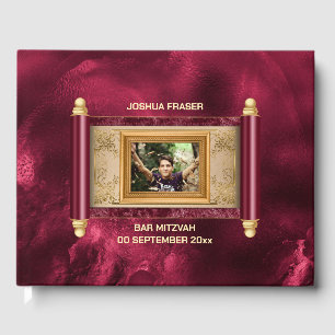 Libro De Visitas Barra mitzvah de mármol borgoña moda de desplazami