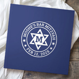 Libro De Visitas Barra mitzvah Estrella de David azul cualquier mon