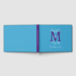 Libro De Visitas Bat Mitzvah Monograma Cielo Azul Rótulo Blanco Púr<br><div class="desc">Este elegante y minimalista Libro de Invitados del fiesta Bat Mitzvah tiene un fondo azul cielo, un monograma púrpura y un texto de escritura blanco. Fácil de personalizar, sólo tiene que cambiar o borrar el nombre y el texto del ejemplo en el frente y el espino. Todos los derechos reservados...</div>