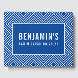 Libro De Visitas BAT MITZVAH patrón geométrico moderno azul real<br><div class="desc">por kat massard >> https://linktr.ee/simplysweetpaperie <<</div>