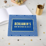 Libro De Visitas BAT MITZVAH patrón geométrico moderno azul real<br><div class="desc">por kat massard >> https://linktr.ee/simplysweetpaperie <<</div>