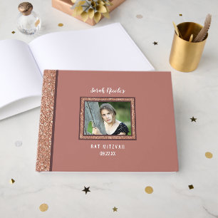 Libro De Visitas Bat Mitzvah Rosa Dorado Ocasión Especial Foto