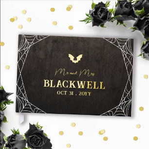Libro De Visitas Bat & Spiderwebs Mr & Mrs Goth Halloween Wedding