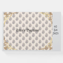 Libro De Visitas Bautismo clásico y ornato, personalizable