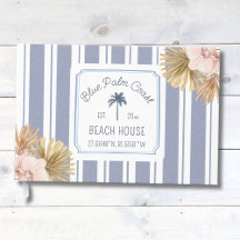 Beach House Blue Stripes Coastal Boho Farmhouse