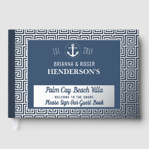 Libro De Visitas Beach House Nautical Key Vacation Rental Silver