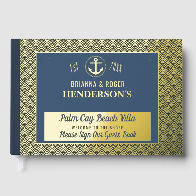 Libro De Visitas Beach House Nautical Vacaciones Alquiler de cáscar (Anverso)