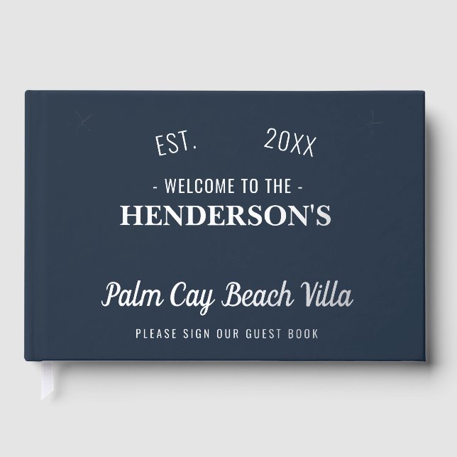 Libro De Visitas Beach House Vacaciones Alquiler Personalizado Náut (Anverso)