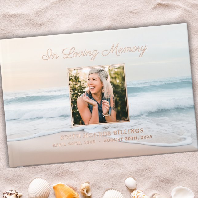 Libro De Visitas Beach In Love Memory Funeral Memorial Service (Subido por el creador)