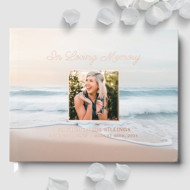 Libro De Visitas Beach In Love Memory Funeral Memorial Service (Subido por el creador)