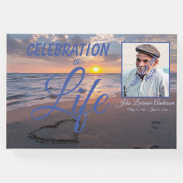 Libro De Visitas Beach Sunset Celebration Life Blue Guest Book