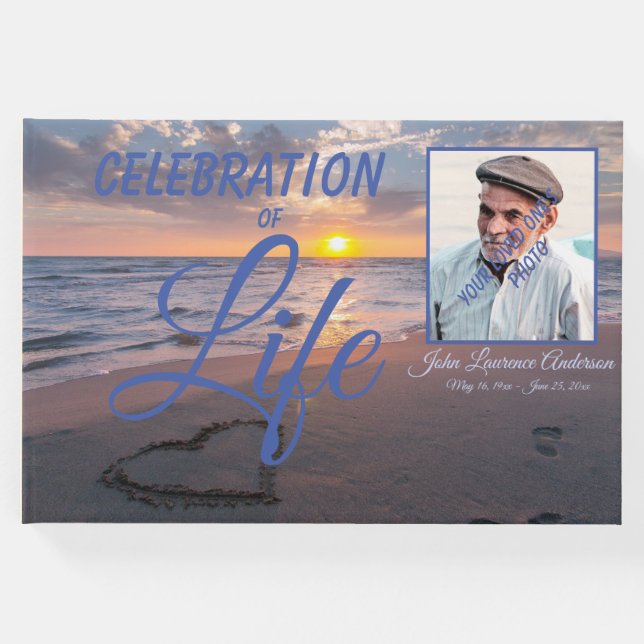Libro De Visitas Beach Sunset Celebration Life Blue Guest Book (Anverso)