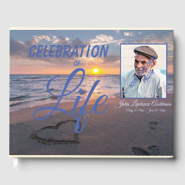 Libro De Visitas Beach Sunset Celebration Life Blue Guest Book