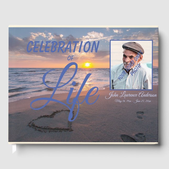 Libro De Visitas Beach Sunset Celebration Life Blue Guest Book (Anverso)