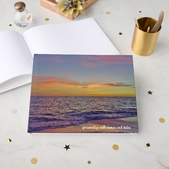 Libro De Visitas Beach Sunset Guest Book (Anverso Abierto)