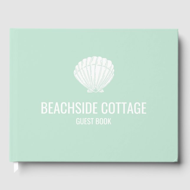 Libro De Visitas Beach Vacation Rental Mint Shell Modern Airbnb (Anverso)