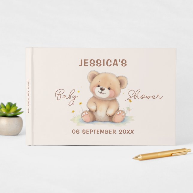 Libro De Visitas Bear Baby Shower Guest | Manual de firma (Subido por el creador)