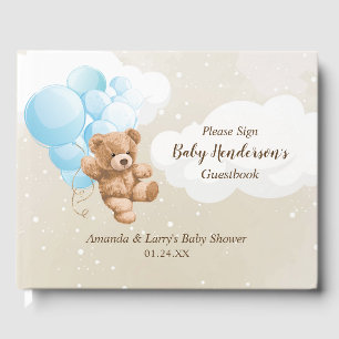 Libro De Visitas Bearly Wait Blue Balloon Teddy Bear