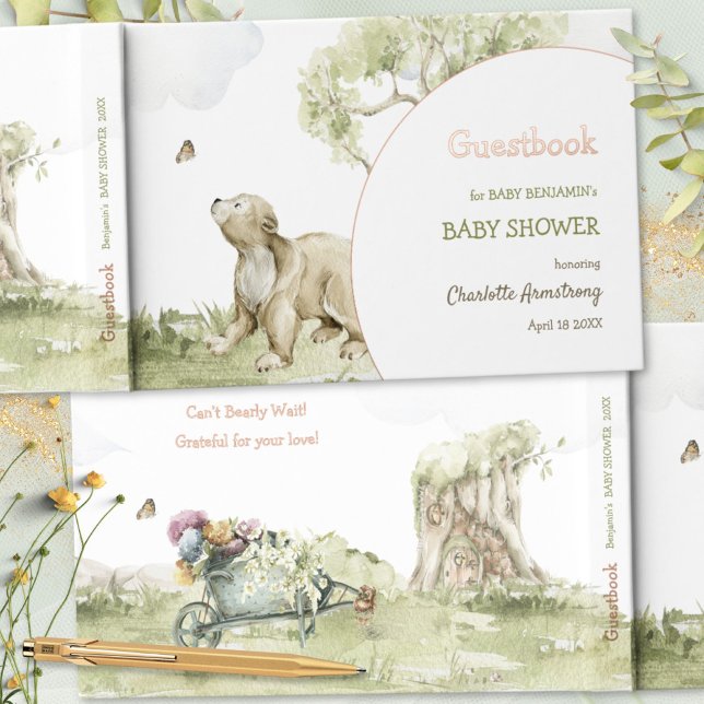 Libro De Visitas Bearly Wait Woodland Baby Shower (Bearly Wait Woodland Baby Shower Foil Guest Book ©Susanne Sachers - Sunny Mind 🌞)