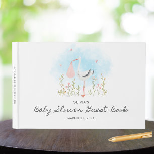 Libro De Visitas Bebé de cigüeñas con leche
