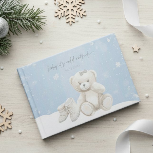 Libro De Visitas Bebé, hace frío fuera Teddy Bear Winter (Subido por el creador)