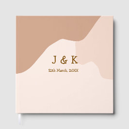 Libro De Visitas Beige boho curvy orange wedding name date