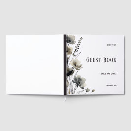 Libro De Visitas Beige Neutral Floral Wedding