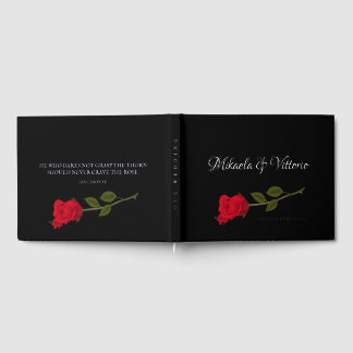 Libro De Visitas Bella Rosa Elegante Boda Gótica Negra