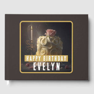 Libro De Visitas Belleza y el pastel de bestia - Cumpleaños