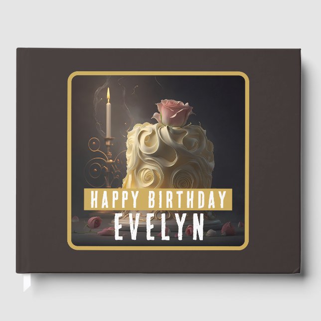 Libro De Visitas Belleza y el pastel de bestia - Cumpleaños (Anverso)