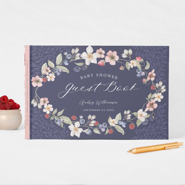 Libro De Visitas Berry Sweet Baby Shower Wild Berries & Flowers (Berry Sweet Baby Shower Wild Berries & Flowers Guest Book)