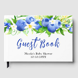 Libro De Visitas Berry Sweet Blueberry Floral Baby Shower