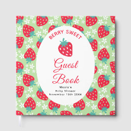 Libro De Visitas Berry Sweet Green Strawberry Baby Shower 