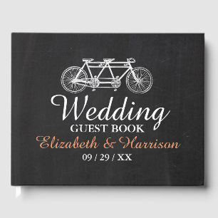 Libro De Visitas Bicicleta Tandem En El Boda Chalkboard