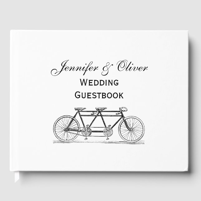 Libro De Visitas Bicicleta Vintage Construida Para Bicicleta De Dos (Anverso)