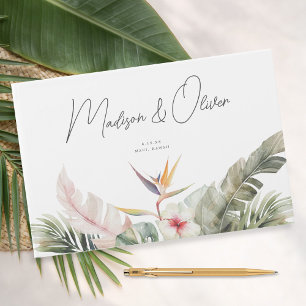 Libro De Visitas Bienvenida a Boda de Isla Botánica Tropical