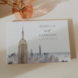 Libro De Visitas Bienvenida a Boda del Skyline Watercolor CITY de N