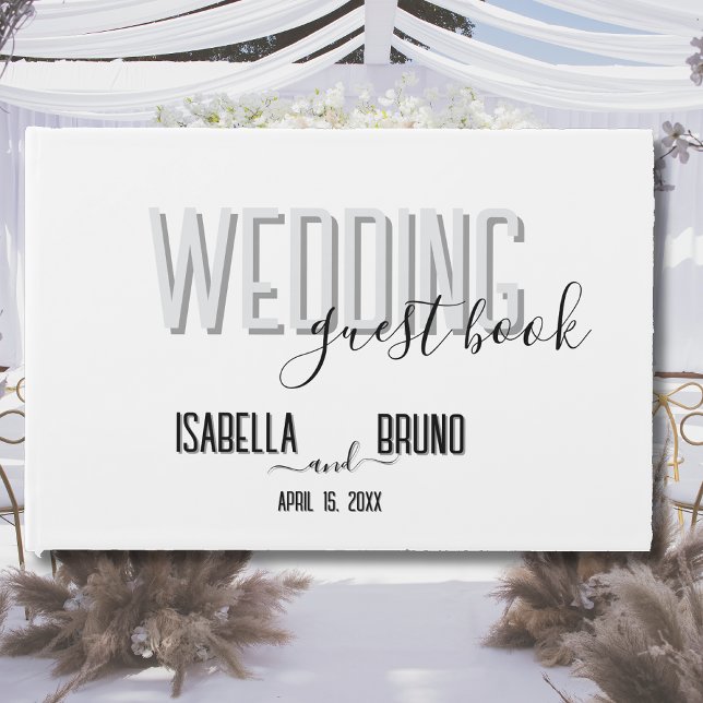 Libro De Visitas Bienvenida elegante en blanco y negro Boda (Subido por el creador)