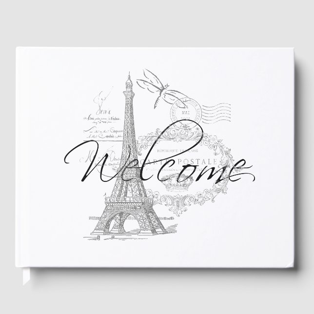 Libro De Visitas Bienvenido - Torre Eiffel (Anverso)