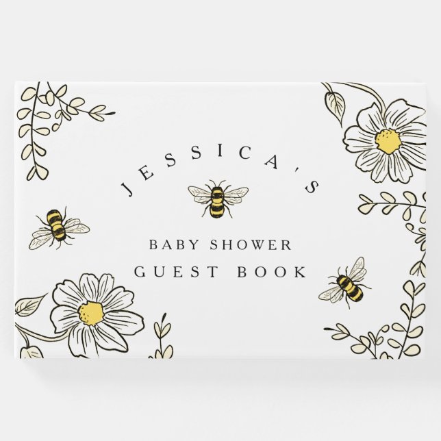 Libro De Visitas Bienvenidos a Baby Shower Bee Bee Shower (Anverso)