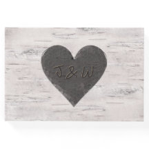 Birch Wood Look Boda Guest Book