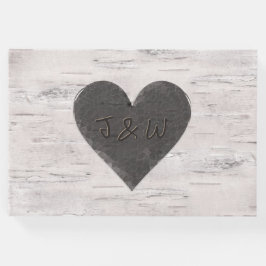 Libro De Visitas Birch Wood Look Boda Guest Book