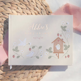 Libro De Visitas Birds & Berries Nesting Party Girl Baby Shower