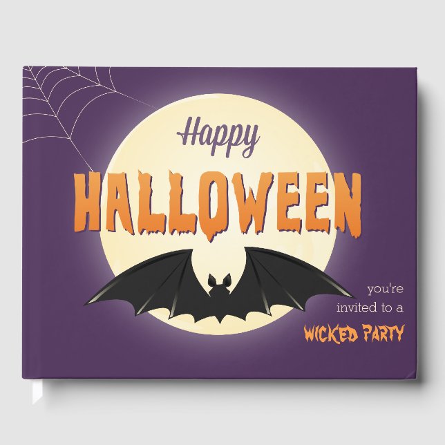 Libro De Visitas Black Bat Happy Halloween (Anverso)