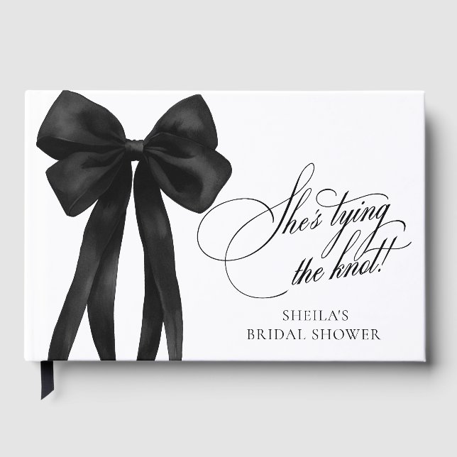 Libro De Visitas Black Bow She's Tying The Knot Bridal Shower (Anverso)